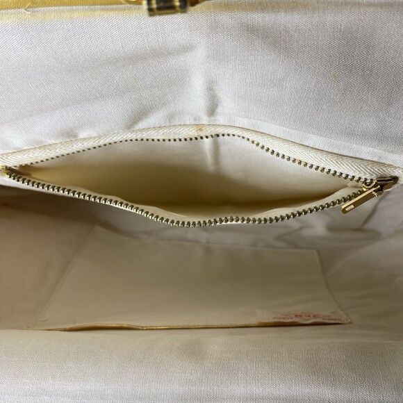 Vintage JEM Handbag Lucite Beaded Hand-Made British Hong Kong Cream Mid Century - Picture 15 of 16
